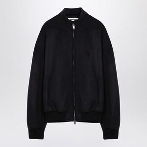Darkpark Black Wool Bomber Jacket Men